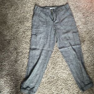Sonoma size 8 linen blend, elastic ankle jogger
